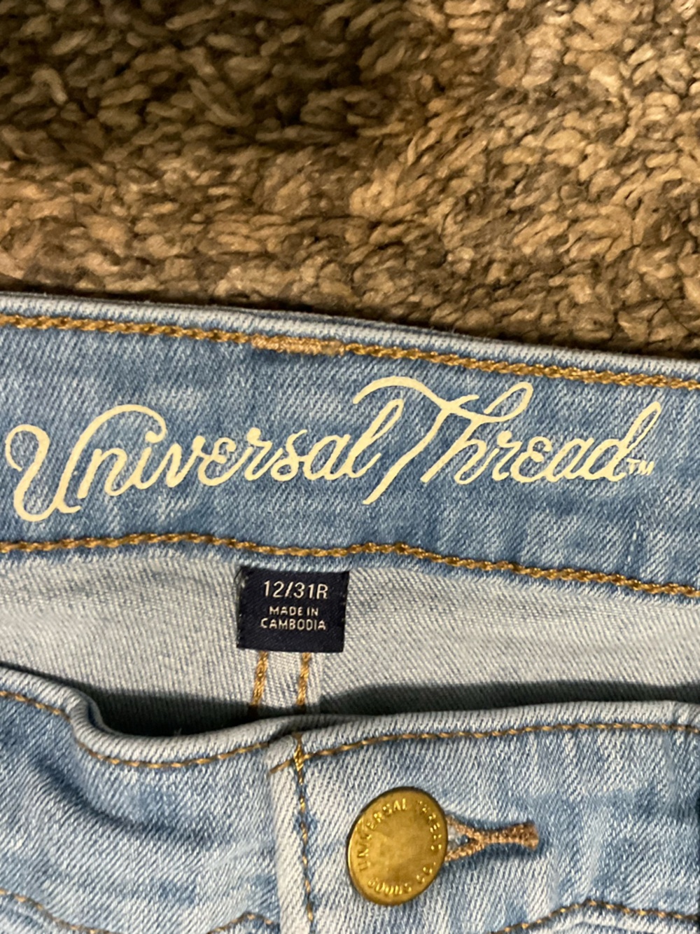 Universal Thread Light Blue Distressed Skinny Jeans Size 12 - Picture 3 of 6